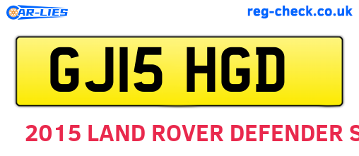 GJ15HGD are the vehicle registration plates.