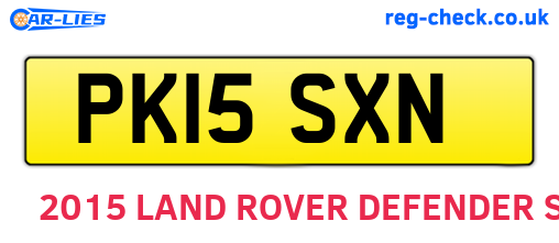 PK15SXN are the vehicle registration plates.