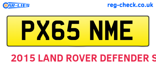 PX65NME are the vehicle registration plates.