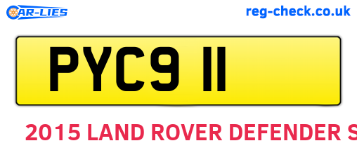 PYC911 are the vehicle registration plates.