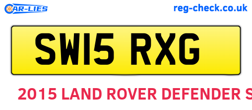 SW15RXG are the vehicle registration plates.