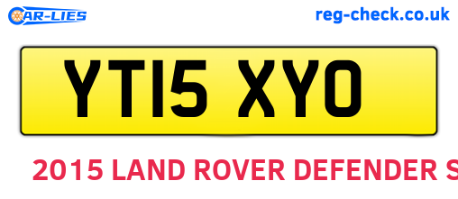YT15XYO are the vehicle registration plates.