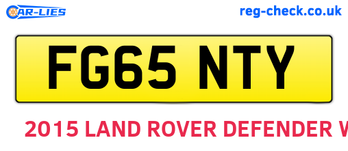 FG65NTY are the vehicle registration plates.