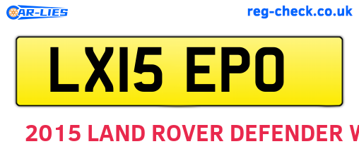 LX15EPO are the vehicle registration plates.