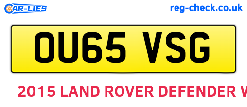 OU65VSG are the vehicle registration plates.