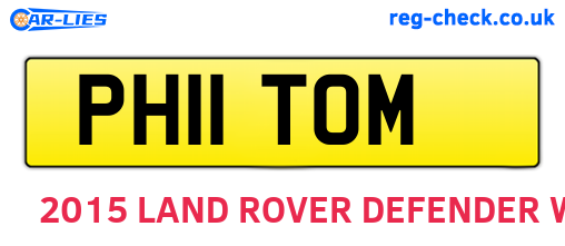 PH11TOM are the vehicle registration plates.