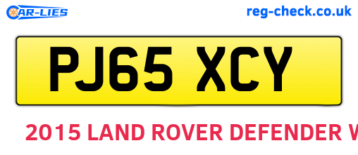 PJ65XCY are the vehicle registration plates.