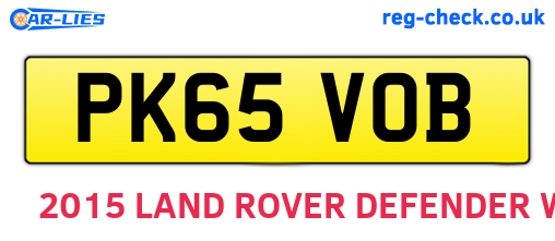 PK65VOB are the vehicle registration plates.