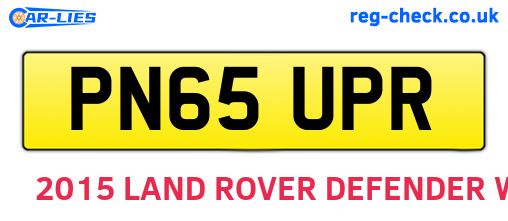 PN65UPR are the vehicle registration plates.