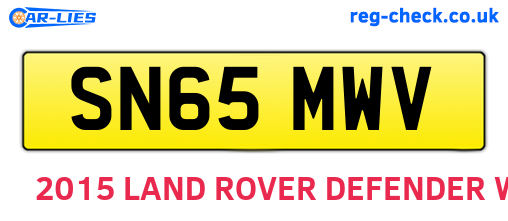 SN65MWV are the vehicle registration plates.