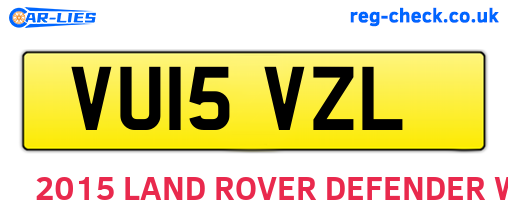 VU15VZL are the vehicle registration plates.