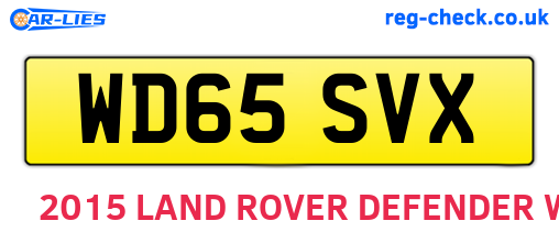 WD65SVX are the vehicle registration plates.