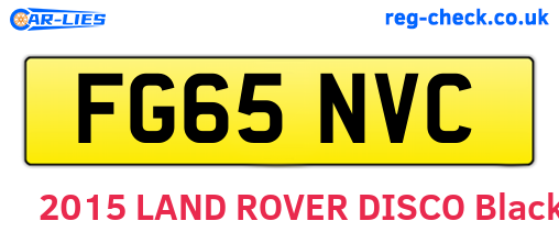 FG65NVC are the vehicle registration plates.