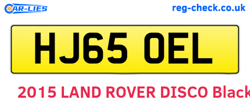 HJ65OEL are the vehicle registration plates.