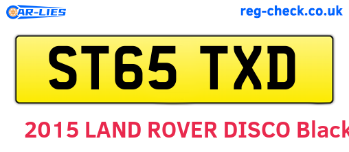 ST65TXD are the vehicle registration plates.