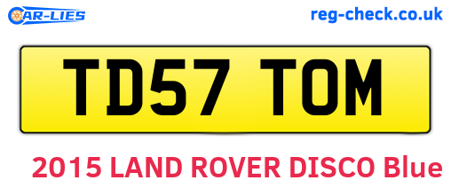 TD57TOM are the vehicle registration plates.