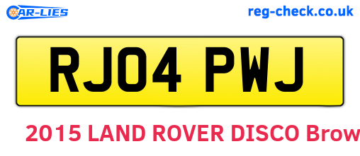 RJ04PWJ are the vehicle registration plates.