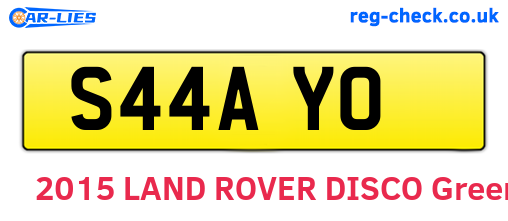 S44AYO are the vehicle registration plates.