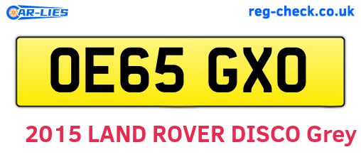 OE65GXO are the vehicle registration plates.