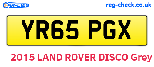 YR65PGX are the vehicle registration plates.