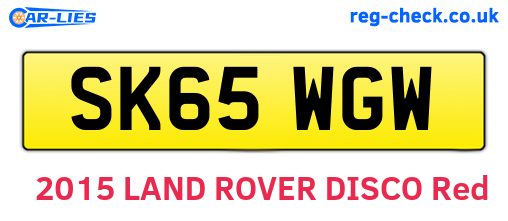 SK65WGW are the vehicle registration plates.