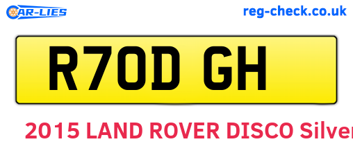R70DGH are the vehicle registration plates.