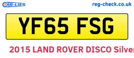 YF65FSG are the vehicle registration plates.