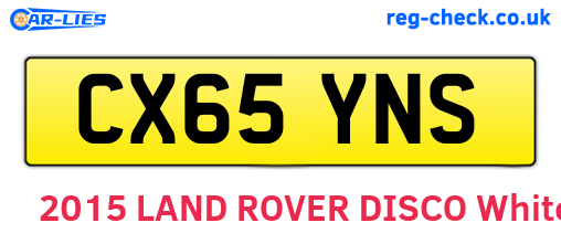 CX65YNS are the vehicle registration plates.