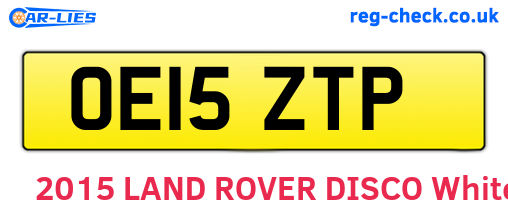 OE15ZTP are the vehicle registration plates.