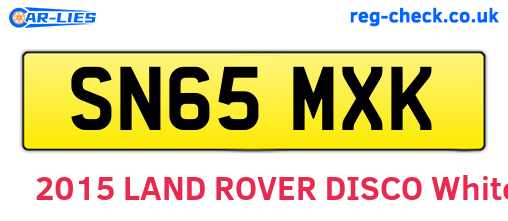 SN65MXK are the vehicle registration plates.
