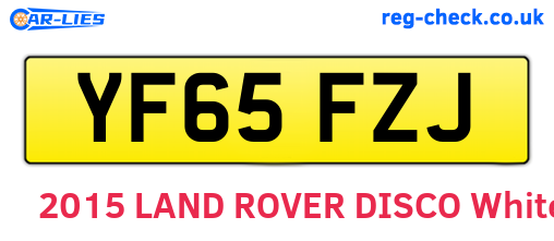 YF65FZJ are the vehicle registration plates.