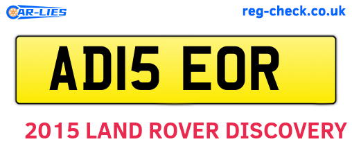 AD15EOR are the vehicle registration plates.