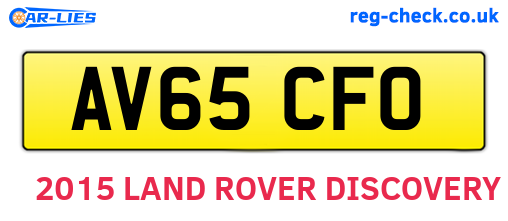 AV65CFO are the vehicle registration plates.