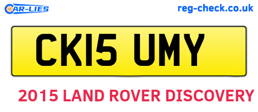 CK15UMY are the vehicle registration plates.