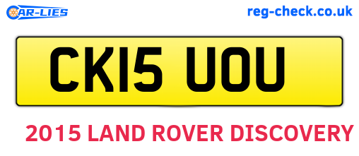 CK15UOU are the vehicle registration plates.