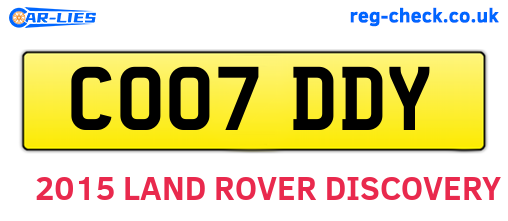CO07DDY are the vehicle registration plates.