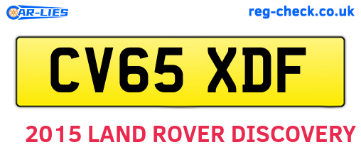 CV65XDF are the vehicle registration plates.