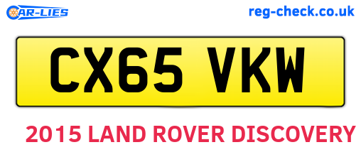 CX65VKW are the vehicle registration plates.