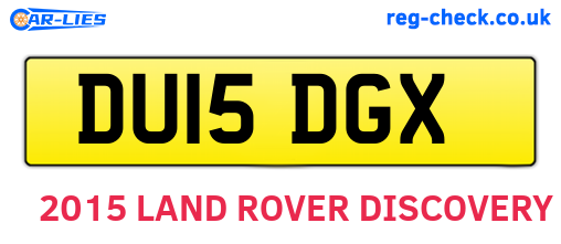 DU15DGX are the vehicle registration plates.