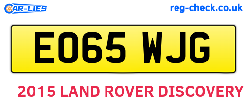 EO65WJG are the vehicle registration plates.