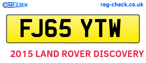 FJ65YTW are the vehicle registration plates.