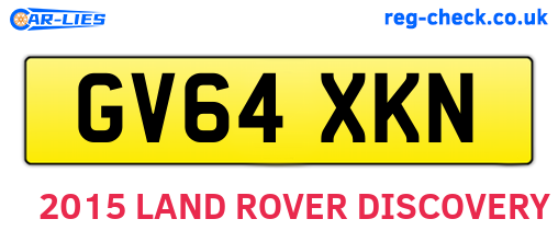 GV64XKN are the vehicle registration plates.