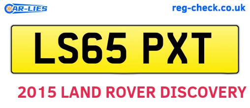 LS65PXT are the vehicle registration plates.
