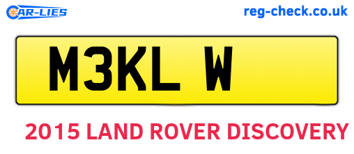 M3KLW are the vehicle registration plates.