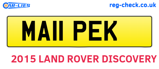 MA11PEK are the vehicle registration plates.