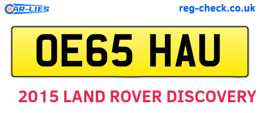 OE65HAU are the vehicle registration plates.