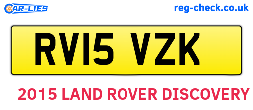 RV15VZK are the vehicle registration plates.