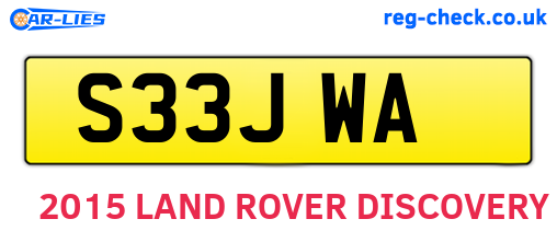 S33JWA are the vehicle registration plates.
