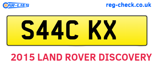 S44CKX are the vehicle registration plates.