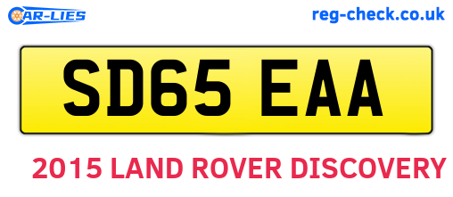 SD65EAA are the vehicle registration plates.